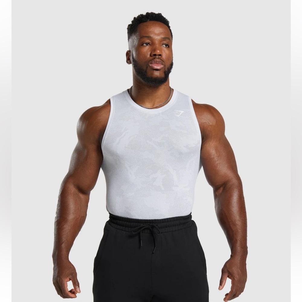 NWOT Gymshark Geo Seamless Tank M White